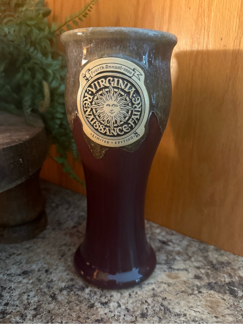 Vintage 1999 Virginia Renaissance Faire  Pottery Goblet Limited Edition 102/200